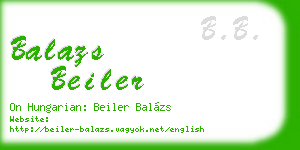 balazs beiler business card